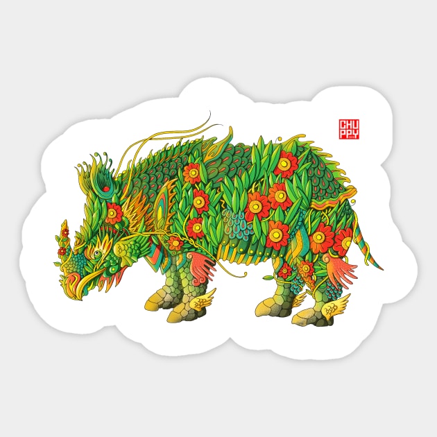 Eco Rhino Sticker by chuppy